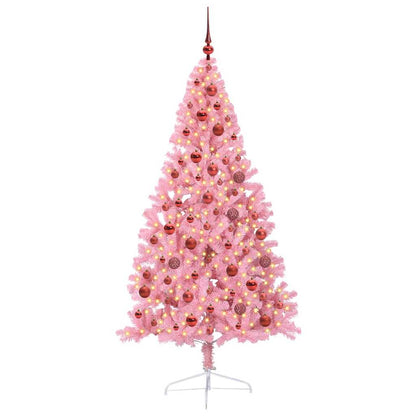 Kunstmatig Voorverlicht Kerstboom met 300 LED Roze 180 cm PVC