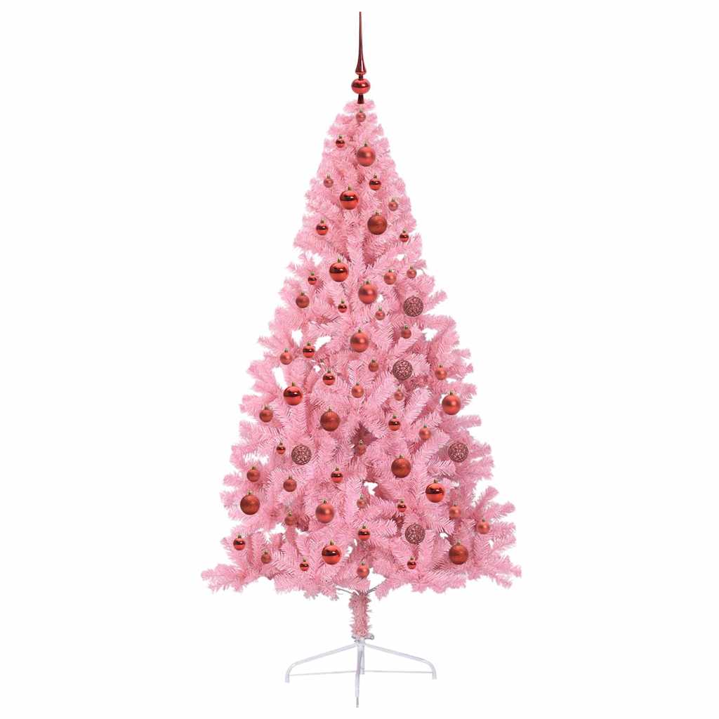 Kunstmatig Voorverlicht Kerstboom met 300 LED Roze 180 cm PVC