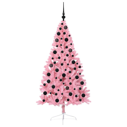 Kunstmatig Voorverlicht Kerstboom met 300 LED Roze 180 cm PVC