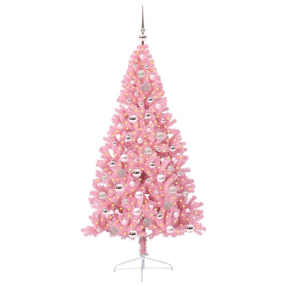 Kunstmatig Voorverlicht Kerstboom met 300 LED Roze 180 cm PVC