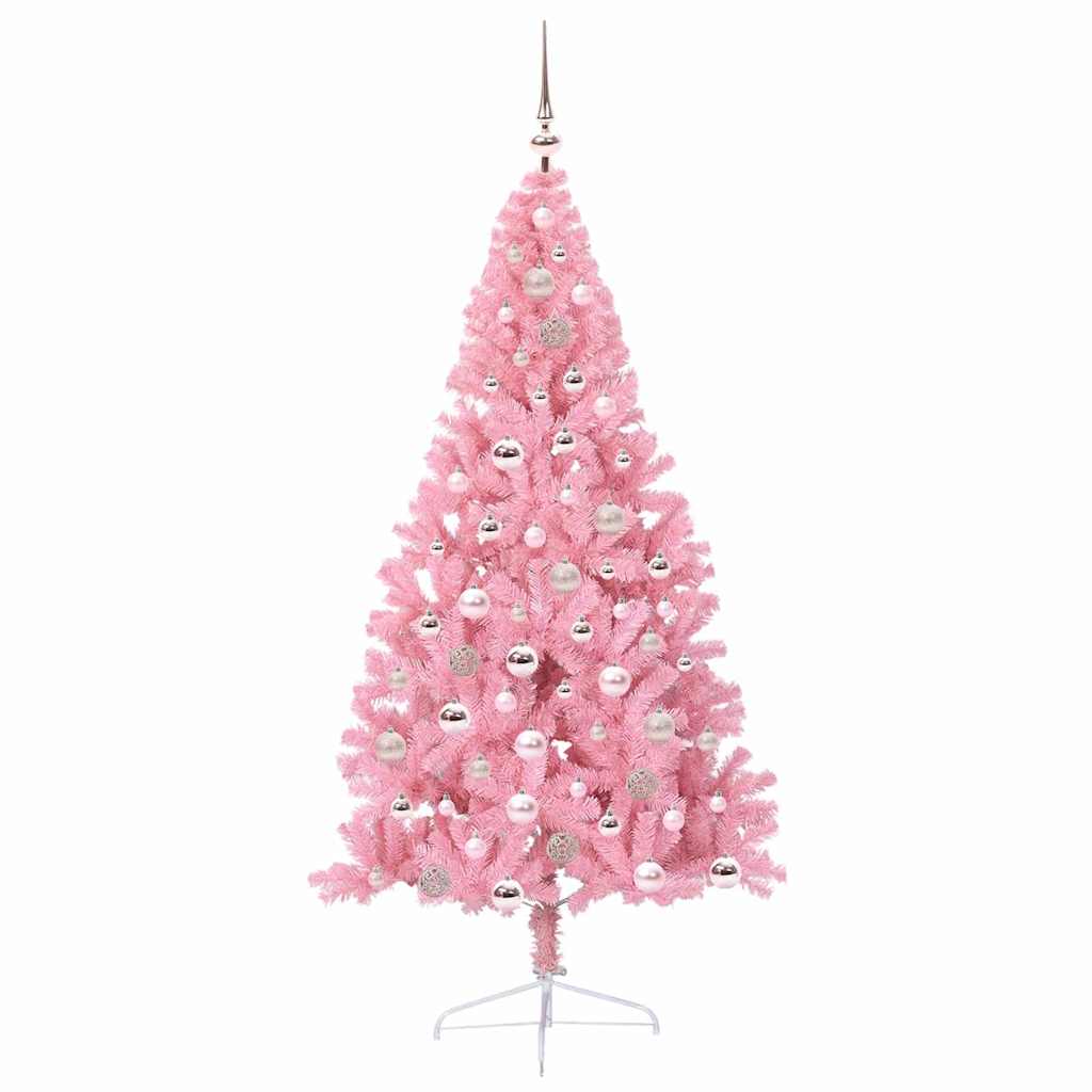 Kunstmatig Voorverlicht Kerstboom met 300 LED Roze 180 cm PVC