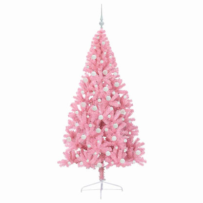 Kunstmatig Voorverlicht Kerstboom met 300 LED Roze 180 cm PVC
