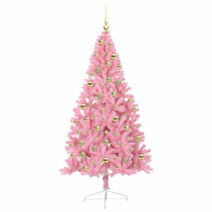 Kunstmatig Voorverlicht Kerstboom met 300 LED Roze 180 cm PVC