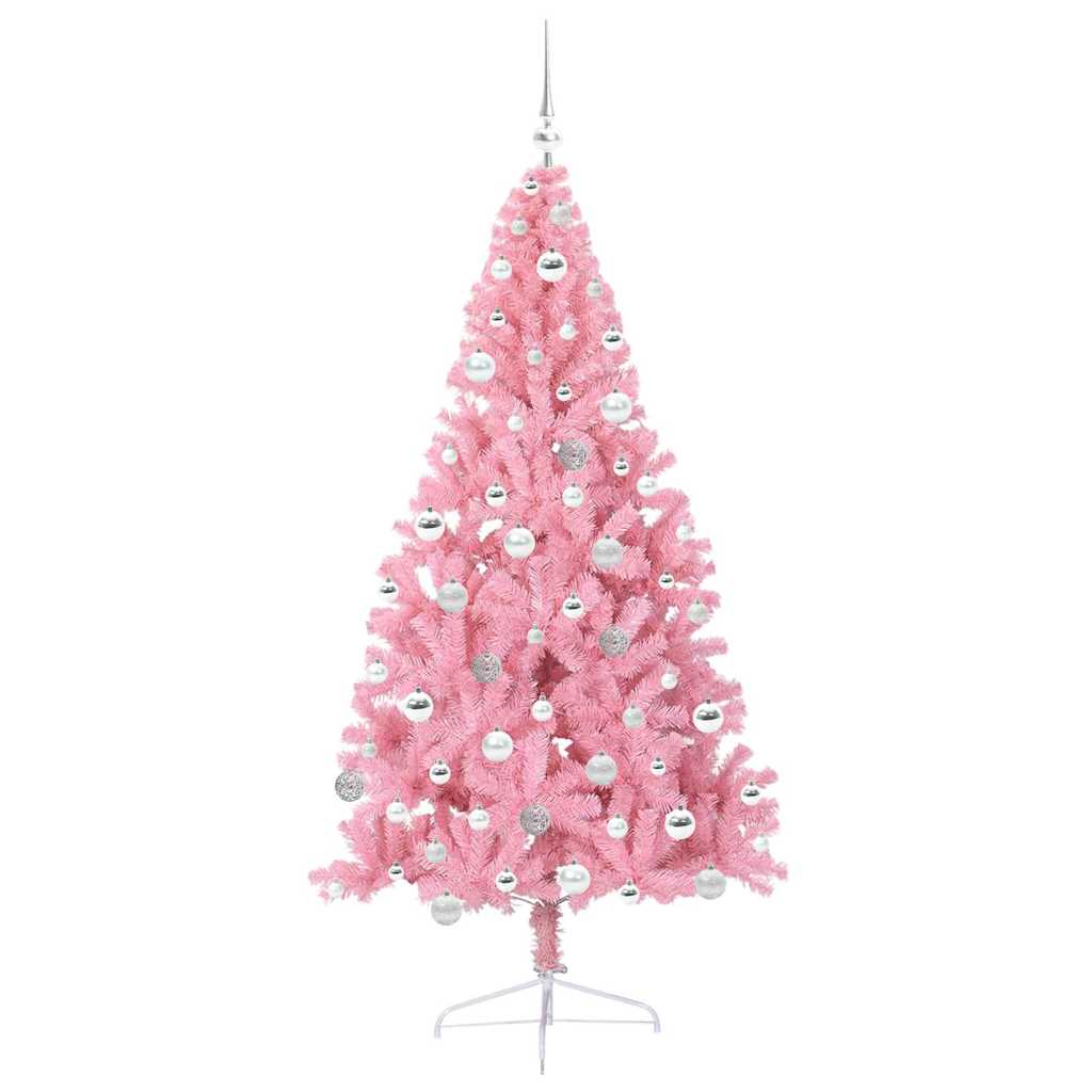 Kunstmatig Voorverlicht Kerstboom met 300 LED Roze 180 cm PVC