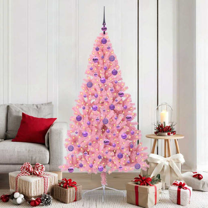 Kunstmatig Voorverlicht Kerstboom met 300 LED Roze 180 cm PVC