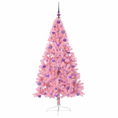 Kunstmatig Voorverlicht Kerstboom met 300 LED Roze 180 cm PVC