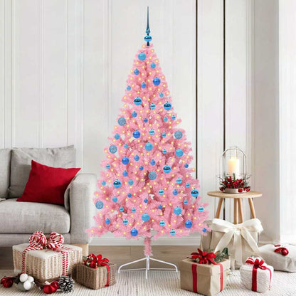 Kunstmatig Voorverlicht Kerstboom met 300 LED Roze 180 cm PVC