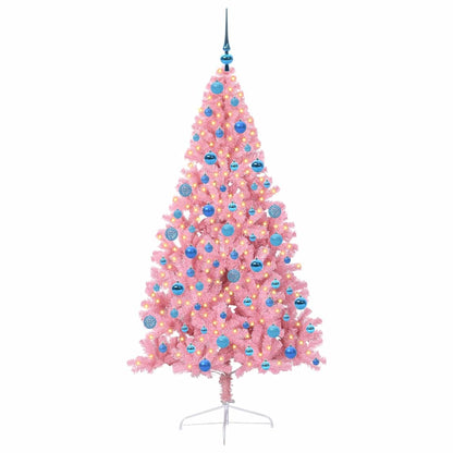 Kunstmatig Voorverlicht Kerstboom met 300 LED Roze 180 cm PVC