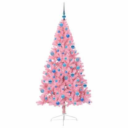 Kunstmatig Voorverlicht Kerstboom met 300 LED Roze 180 cm PVC