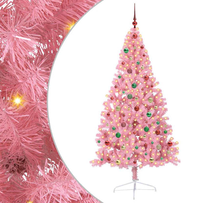 Kunstmatig Voorverlicht Kerstboom met 300 LED Roze 180 cm PVC