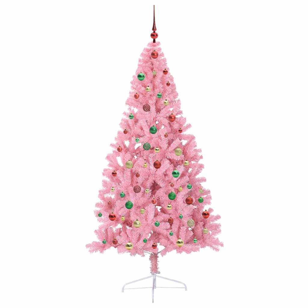 Kunstmatig Voorverlicht Kerstboom met 300 LED Roze 180 cm PVC