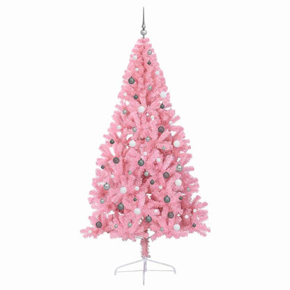 Kunstmatig Voorverlicht Kerstboom met 300 LED Roze 240 cm PVC