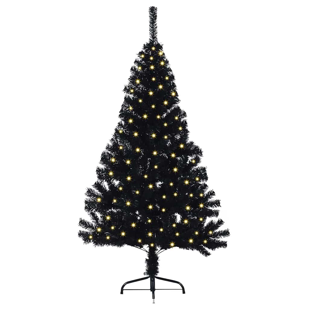 Kunstmatig Voorverlicht Kerstboom met 150 LED Zwart 120 cm PVC
