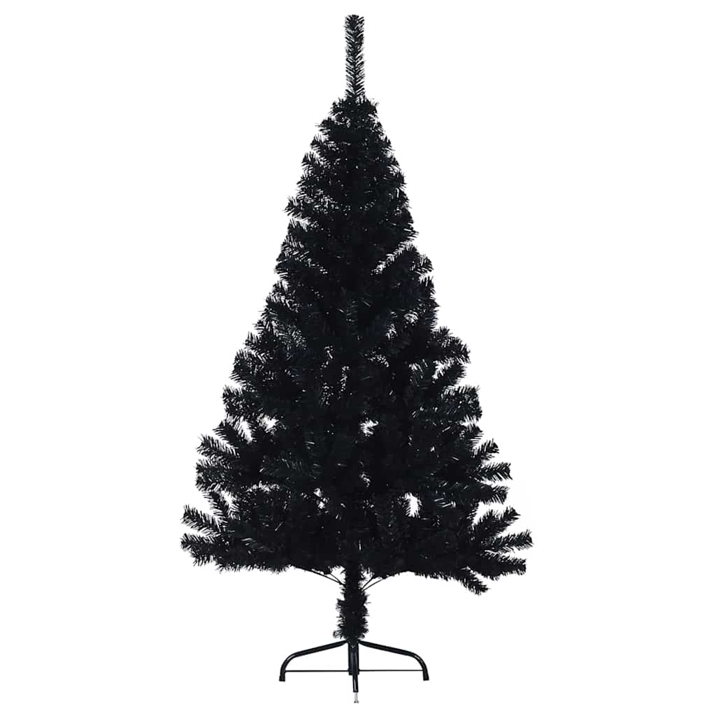 Kunstmatig Voorverlicht Kerstboom met 150 LED Zwart 120 cm PVC