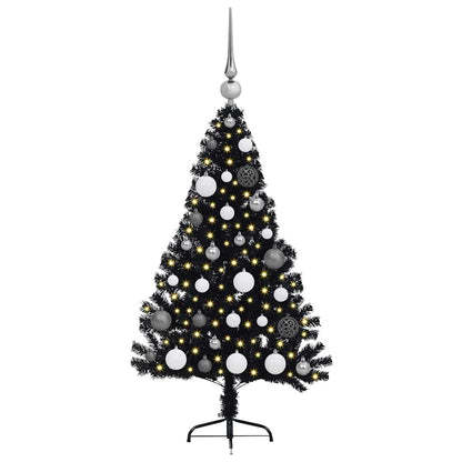 Kunstmatig Voorverlicht Kerstboom met 150 LED Zwart 120 cm PVC