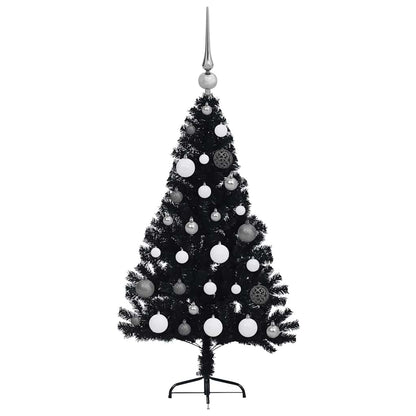 Kunstmatig Voorverlicht Kerstboom met 150 LED Zwart 120 cm PVC