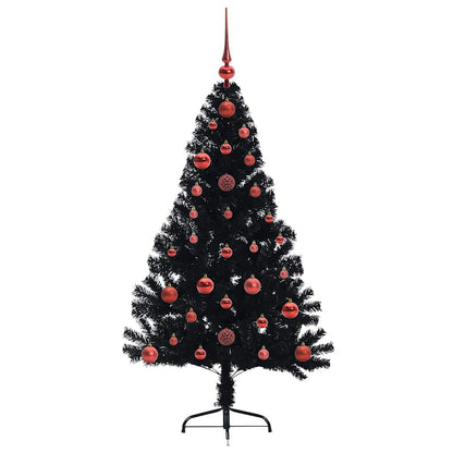 Kunstmatig Voorverlicht Kerstboom met 150 LED Zwart 120 cm PVC