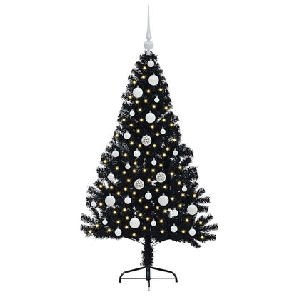 Kunstmatig Voorverlicht Kerstboom met 150 LED Zwart 120 cm PVC