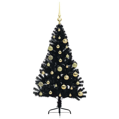 Kunstmatig Voorverlicht Kerstboom met 150 LED Zwart 120 cm PVC