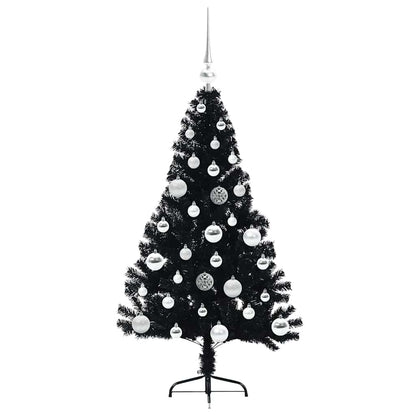 Kunstmatig Voorverlicht Kerstboom met 150 LED Zwart 120 cm PVC