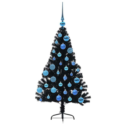 Kunstmatig Voorverlicht Kerstboom met 150 LED Zwart 120 cm PVC