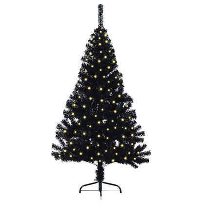 Kunstmatig Voorverlicht Kerstboom met 150 LED Zwart 150 cm PVC