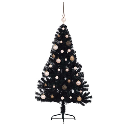 Kunstmatig Voorverlicht Kerstboom met 150 LED Zwart 150 cm PVC