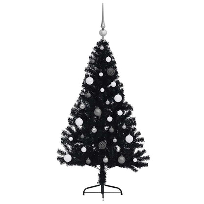 Kunstmatig Voorverlicht Kerstboom met 150 LED Zwart 150 cm PVC