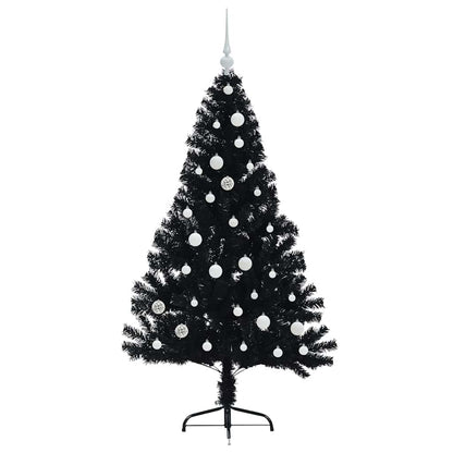 Kunstmatig Voorverlicht Kerstboom met 150 LED Zwart 150 cm PVC