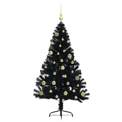 Kunstmatig Voorverlicht Kerstboom met 150 LED Zwart 150 cm PVC