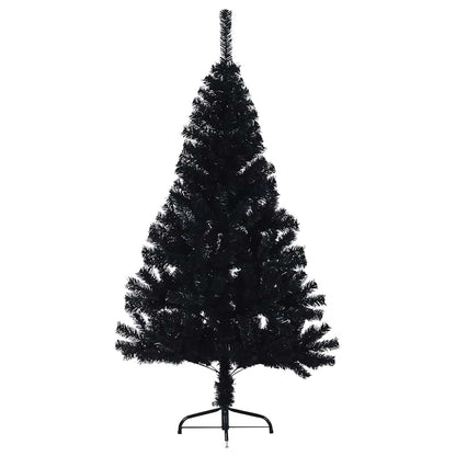 Kunstmatig Voorverlicht Kerstboom met 150 LED Zwart 150 cm PVC