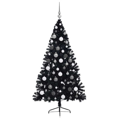 Kunstmatig Voorverlicht Kerstboom met 300 LED Zwart 180 cm PVC