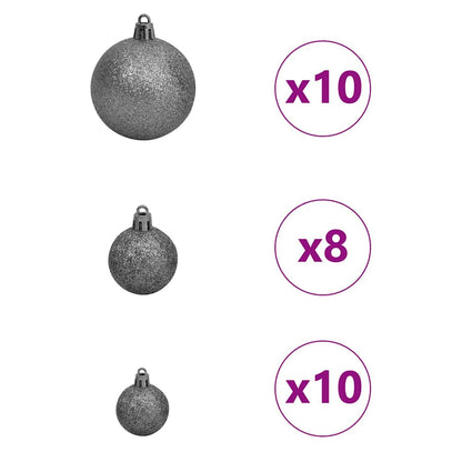 Kunstmatig Voorverlicht Kerstboom met 300 LED Zwart 180 cm PVC