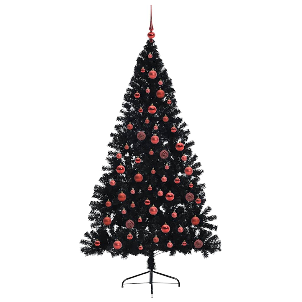 Kunstmatig Voorverlicht Kerstboom met 300 LED Zwart 180 cm PVC