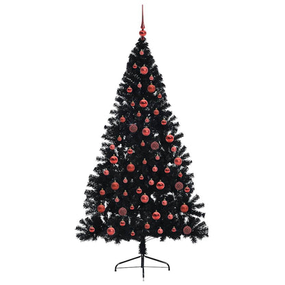 Kunstmatig Voorverlicht Kerstboom met 300 LED Zwart 180 cm PVC