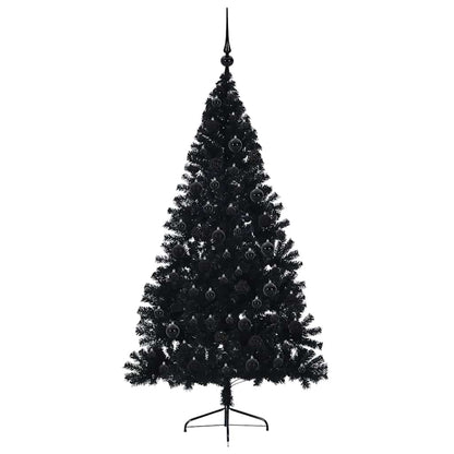 Kunstmatig Voorverlicht Kerstboom met 300 LED Zwart 180 cm PVC