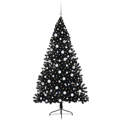Kunstmatig Voorverlicht Kerstboom met 300 LED Zwart 180 cm PVC