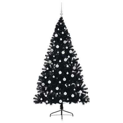 Kunstmatig Voorverlicht Kerstboom met 300 LED Zwart 180 cm PVC