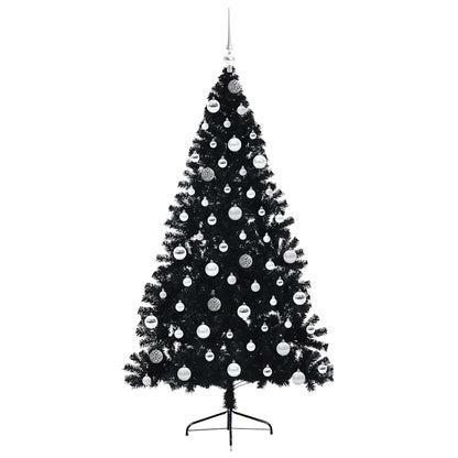 Kunstmatig Voorverlicht Kerstboom met 300 LED Zwart 180 cm PVC