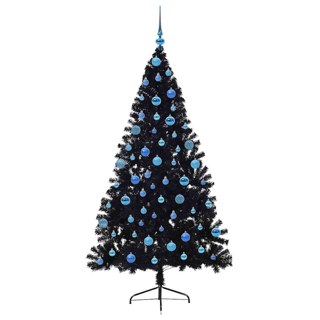 Kunstmatig Voorverlicht Kerstboom met 300 LED Zwart 180 cm PVC