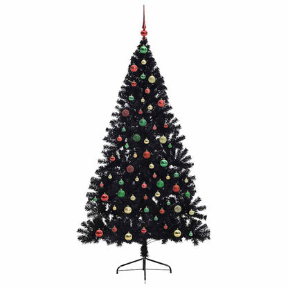Kunstmatig Voorverlicht Kerstboom met 300 LED Zwart 180 cm PVC