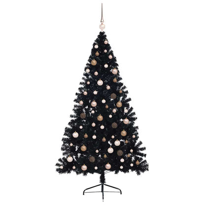 Kunstmatig Voorverlicht Kerstboom met 300 LED Zwart 210 cm PVC