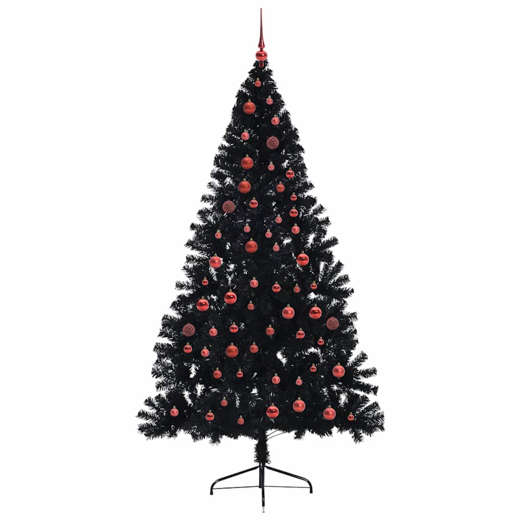 Kunstmatig Voorverlicht Kerstboom met 300 LED Zwart 210 cm PVC