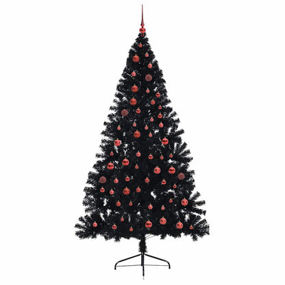 Kunstmatig Voorverlicht Kerstboom met 300 LED Zwart 210 cm PVC