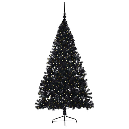 Kunstmatig Voorverlicht Kerstboom met 300 LED Zwart 210 cm PVC