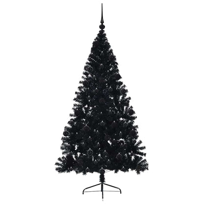 Kunstmatig Voorverlicht Kerstboom met 300 LED Zwart 210 cm PVC