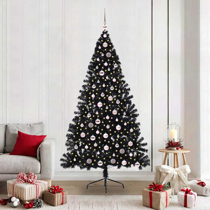 Kunstmatig Voorverlicht Kerstboom met 300 LED Zwart 210 cm PVC