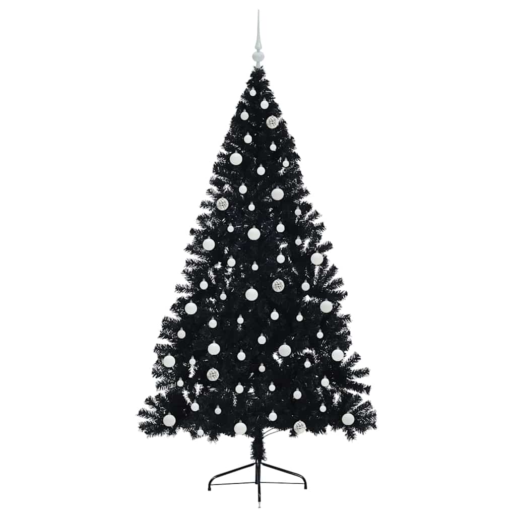 Kunstmatig Voorverlicht Kerstboom met 300 LED Zwart 210 cm PVC