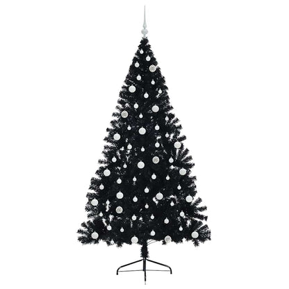 Kunstmatig Voorverlicht Kerstboom met 300 LED Zwart 210 cm PVC