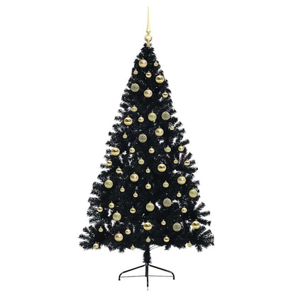 Kunstmatig Voorverlicht Kerstboom met 300 LED Zwart 210 cm PVC